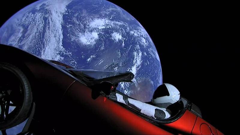 Tesla Roadster Space