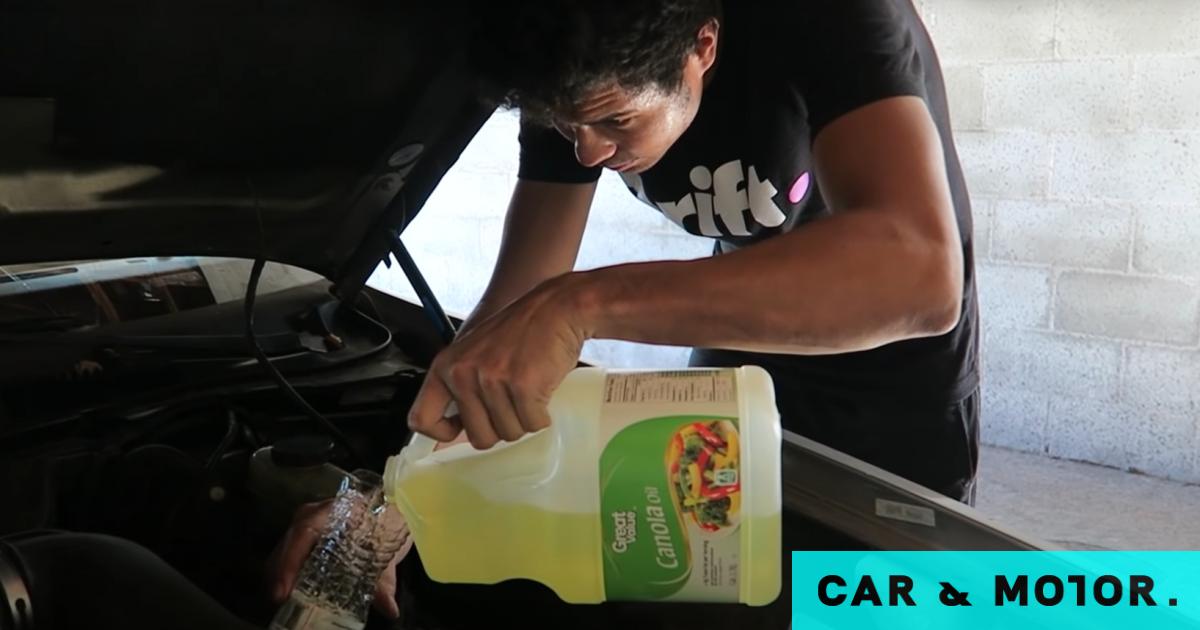 What happens if I put cooking oil in my car engine (video)
