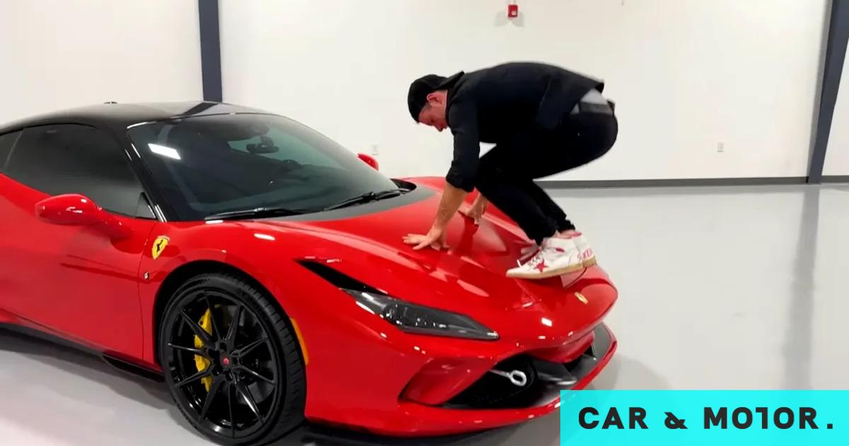 He wrecked a brand new Ferrari worth 400,000 Euros on a live broadcast