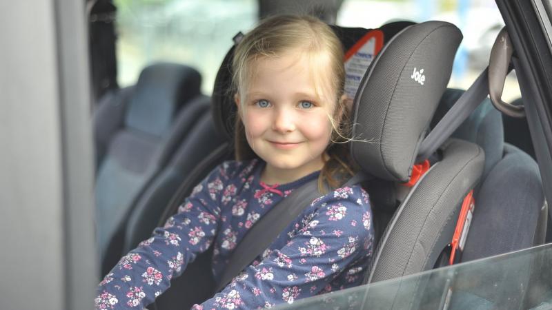 child in car