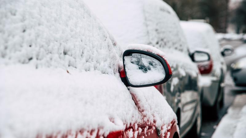 Winter parked cars