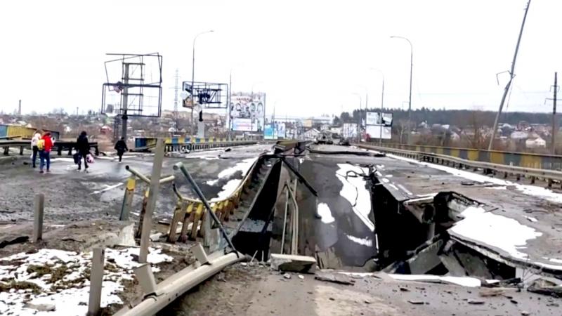 Πόλεμος στην Ουκρανία καταστροφή δρόμων 2022