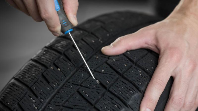 Stone in car tire 2