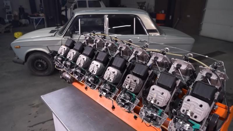 16 chainsaws into an engine 1