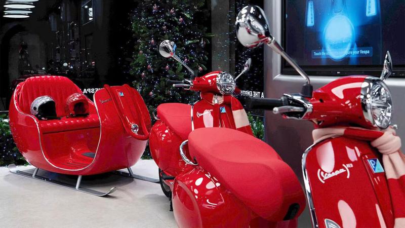Vespa Slitta Babbo Natale