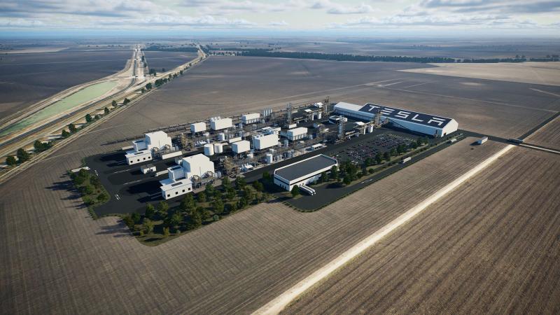 Tesla Lithium refinery