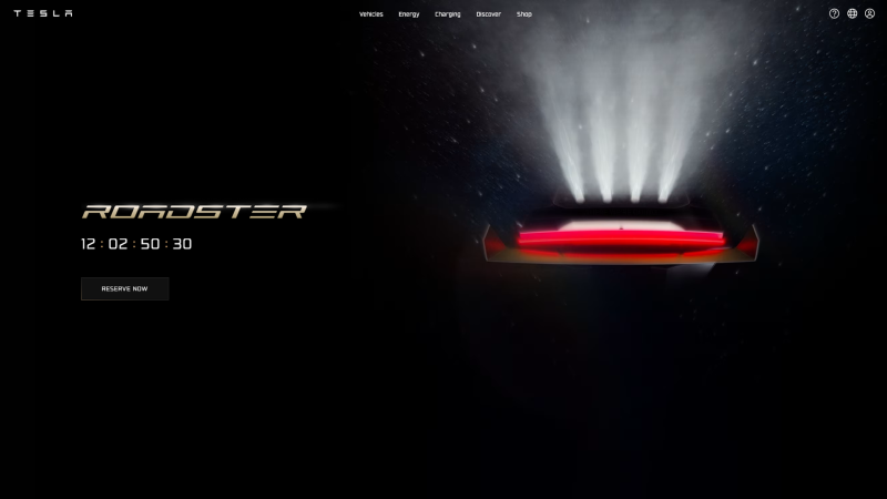 Tesla Roadster Countdown