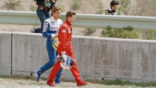 Ο Ayrton Senna αμέσως μετά την εγκατάλειψη του στο δεύτερο GP του 1994, στην Aida της Ιαπωνίας