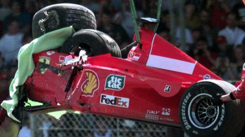 Η κατεστραμμένη Ferrari F399 του Michael Schumacher το 1999