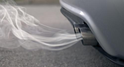 Car exhaust smoke