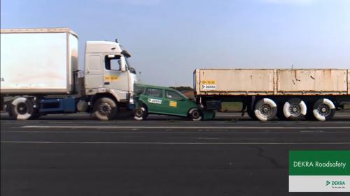 Crash Test With Truck Riding Into Car 3