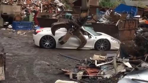 Ferrari 458 Spider Crushed 2