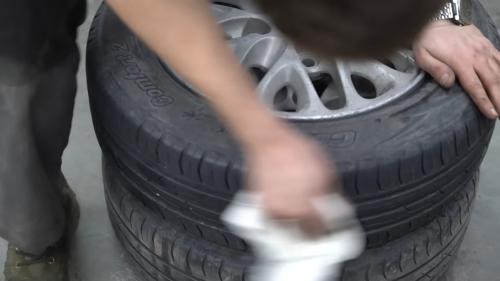 Glue sand over summer tires 2