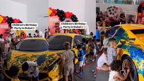 Kids paint Ferrari 3