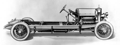 Το σασί της Mercedes 15/70/100 hp, που κατασκευαζόταν στο Sindelfingen