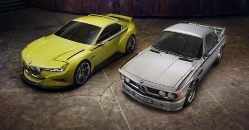 To πρωτότυπο BMW 3.0 CSL Hommage (αριστερά) παρουσιάστηκε από τη BMW το Μάιο του 2015 στο Concorso d’Eleganza Villa d’Este.