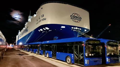 Peiraus port cosco bus