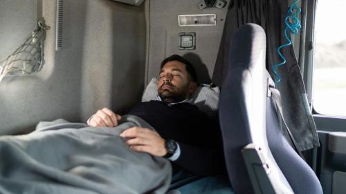 Sleeping truck driver