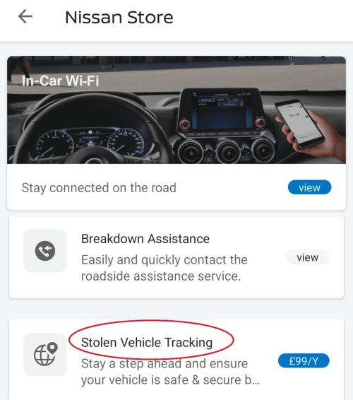 Nissan Stolen Vehicle Tracking