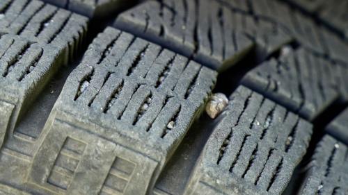 Stone in car tire 2