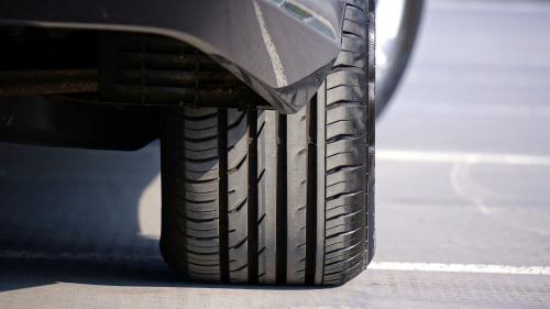 Stone in car tire 4