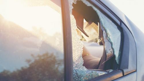 Broken car window