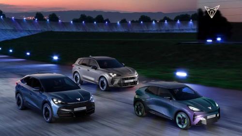 Cupra UrbanRebel (εμπρός), Tavascan (αριστερά) και Terramar (πίσω)
