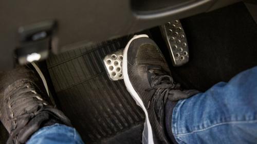 foot on brake