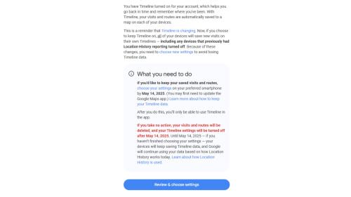 google maps timeline