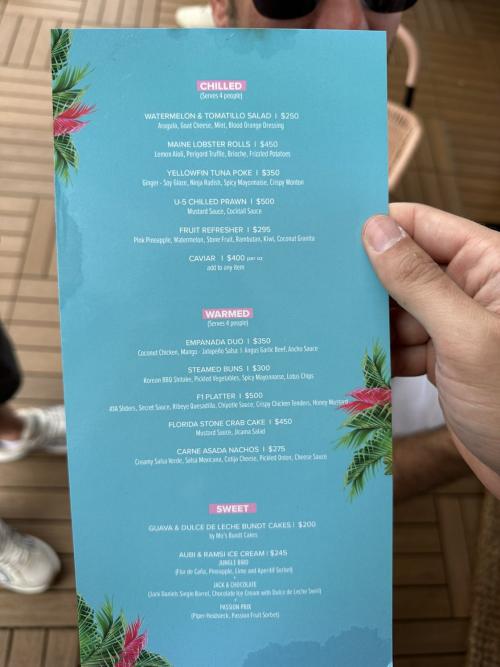Menu Formula 1