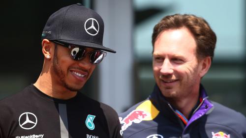 O Christian Horner με τον Lewis Hamilton στο GP Κίνας του 2015