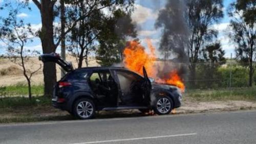 Το εν λόγω Hyundai Tucson στην αρχή της φωτιάς...