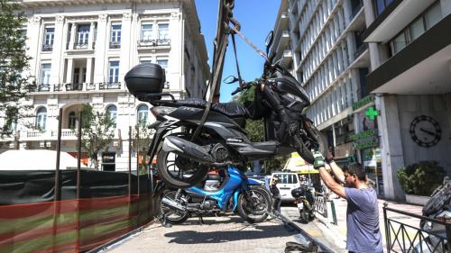 παράνομη στάθμευση γερανός