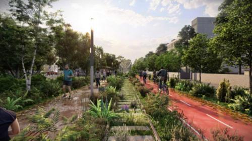 πάρκο σε σιδηροδρομικές ράγες