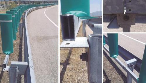 πράσινα κολωνάκια στον δρόμο