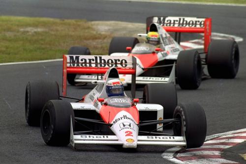 Οι Alain Prost (εμπρός) και Ayrton Senna το 1989