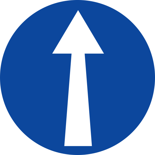 πινακίδα οδικής σήμανσης μπλε βέλος