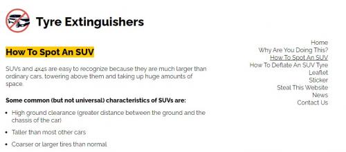 επιθέσεις σε SUVs Tyre Extinguishers