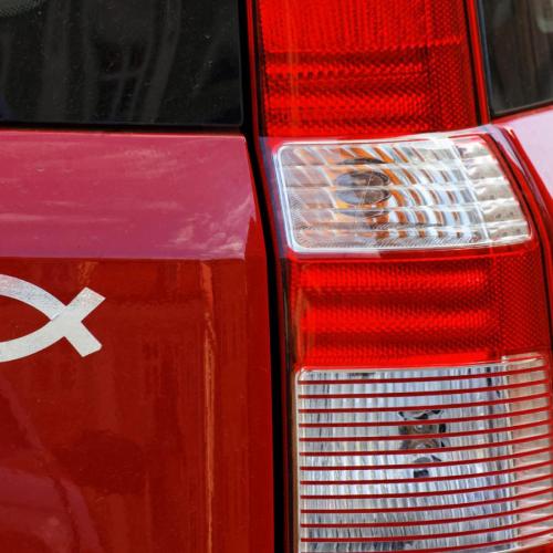 ichthys symbol on car
